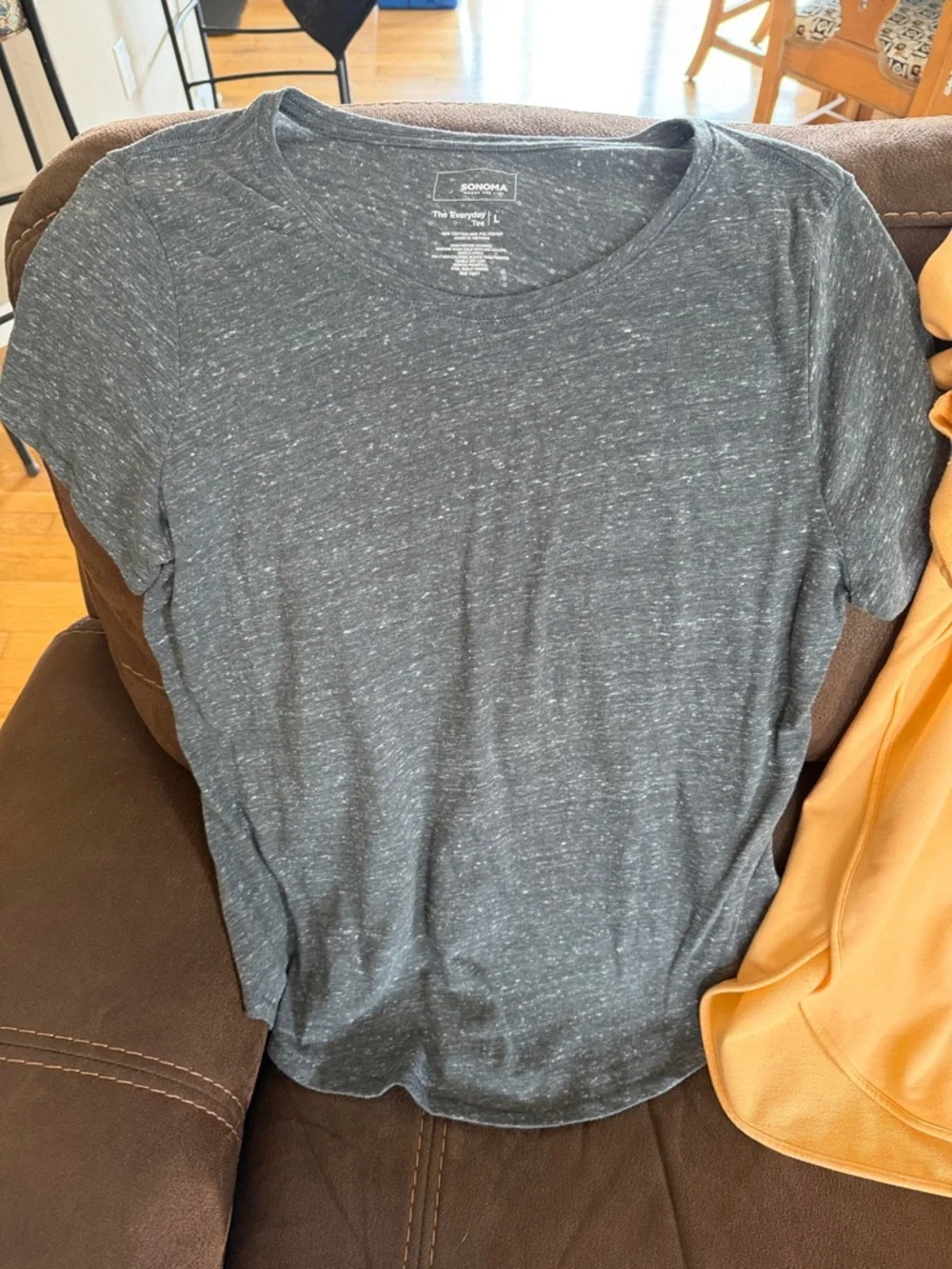 Sonoma Womens Short Sleeve Tees - Gray & Peach - Picture 2 of 5